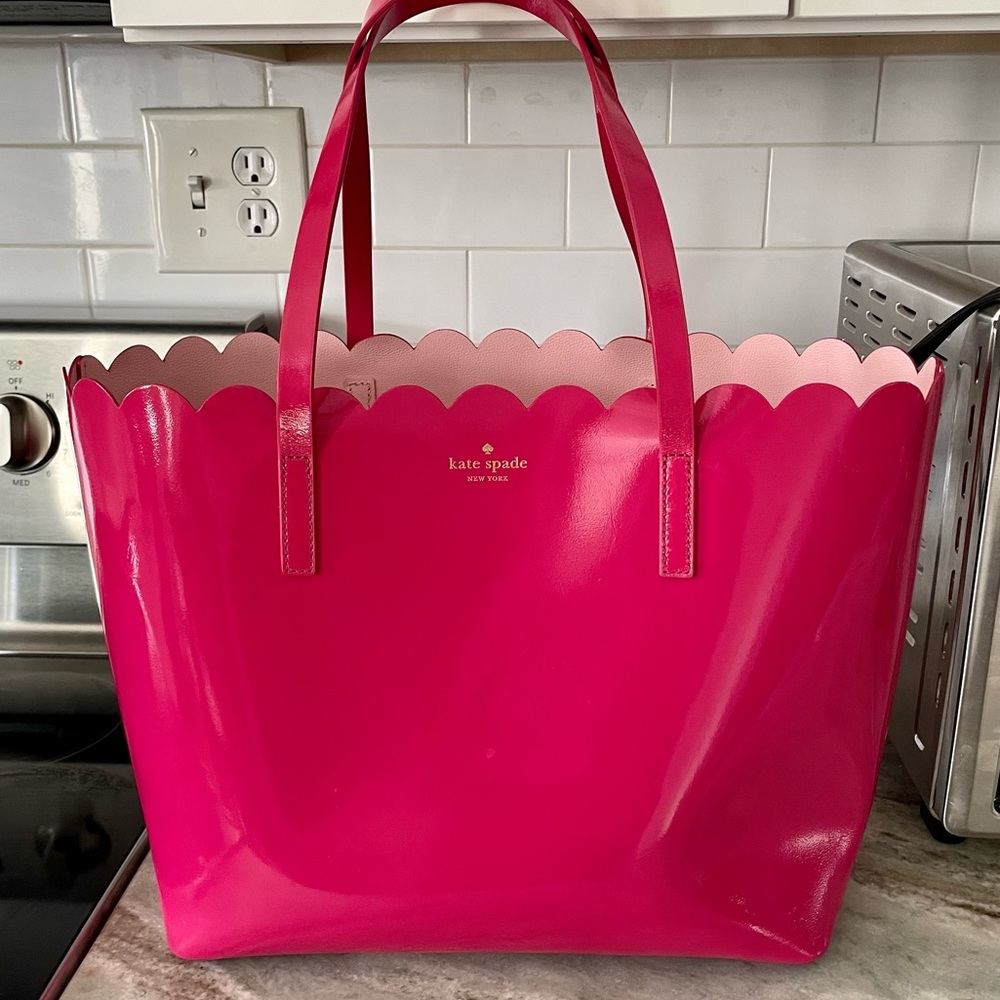 Kate Spade ♠️ Pink Patent Leather Tote - Extra Large Tote Like New
